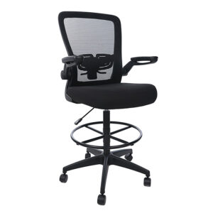 Boss Black Mesh, Flip Arm, Stool, Black Frame