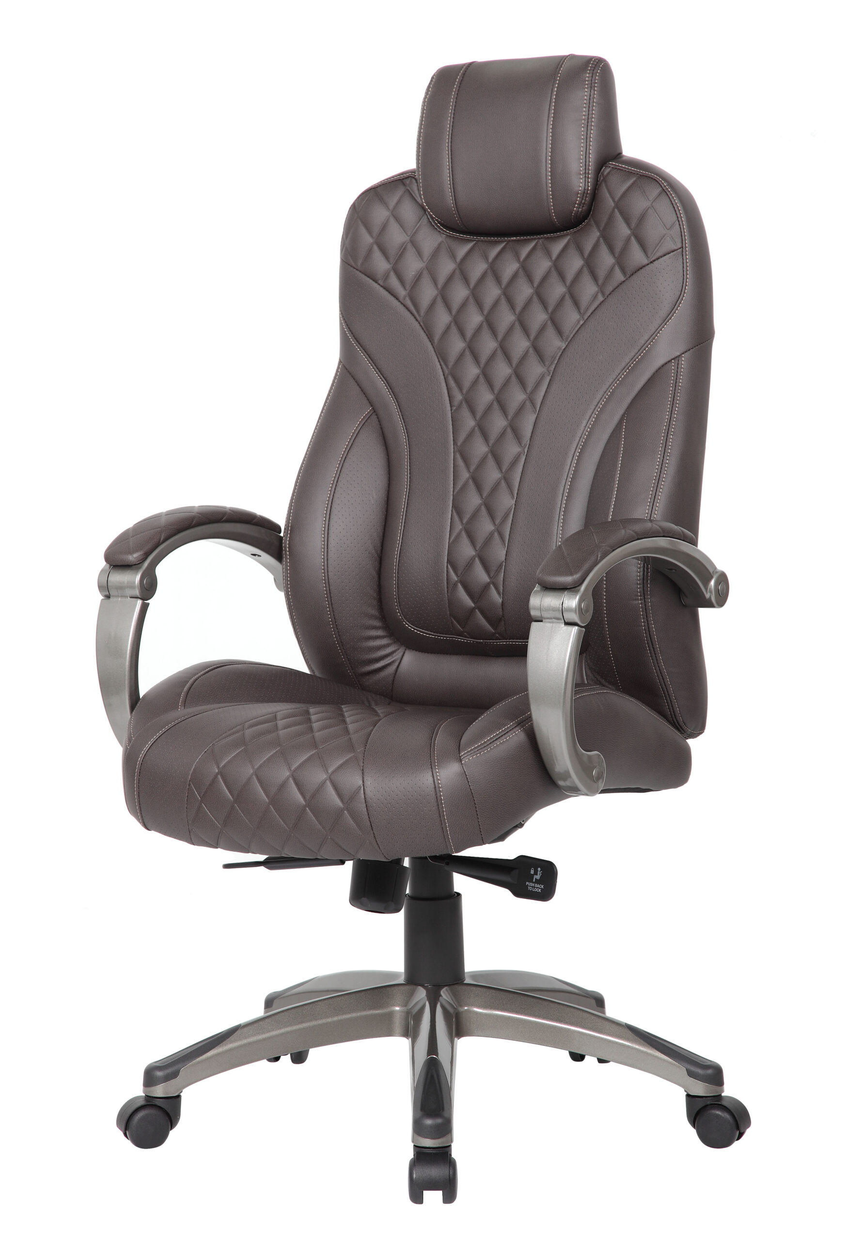 Boss Bentley Hinged Arm Executive Chair With Synchro-Tilt, Brown - Image 5