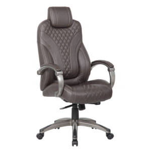 Boss Bentley Hinged Arm Executive Chair With Synchro-Tilt, Brown