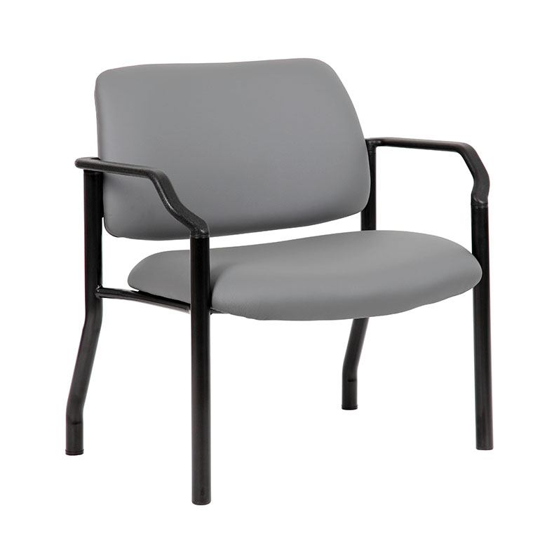 Boss Chair Mid Back Guest Chair, 500 lb capacity, Antimicrobial Vinyl