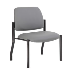 Boss Chair Mid Back Armless Guest Chair, 400 lb capacity, Antimicrobial Vinyl