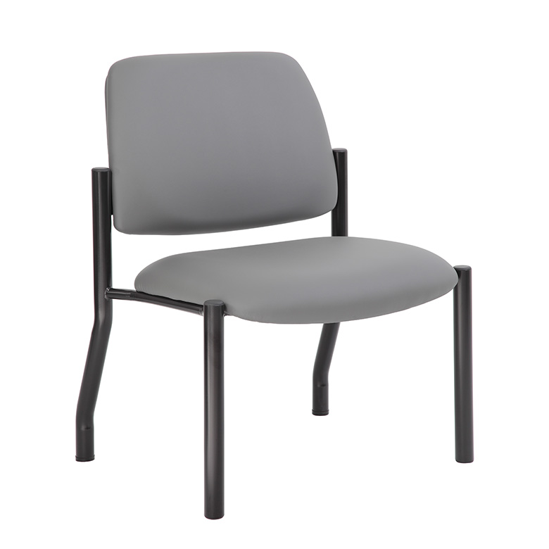 Boss Chair Mid Back Armless Guest Chair, 400 lb capacity, Antimicrobial Vinyl