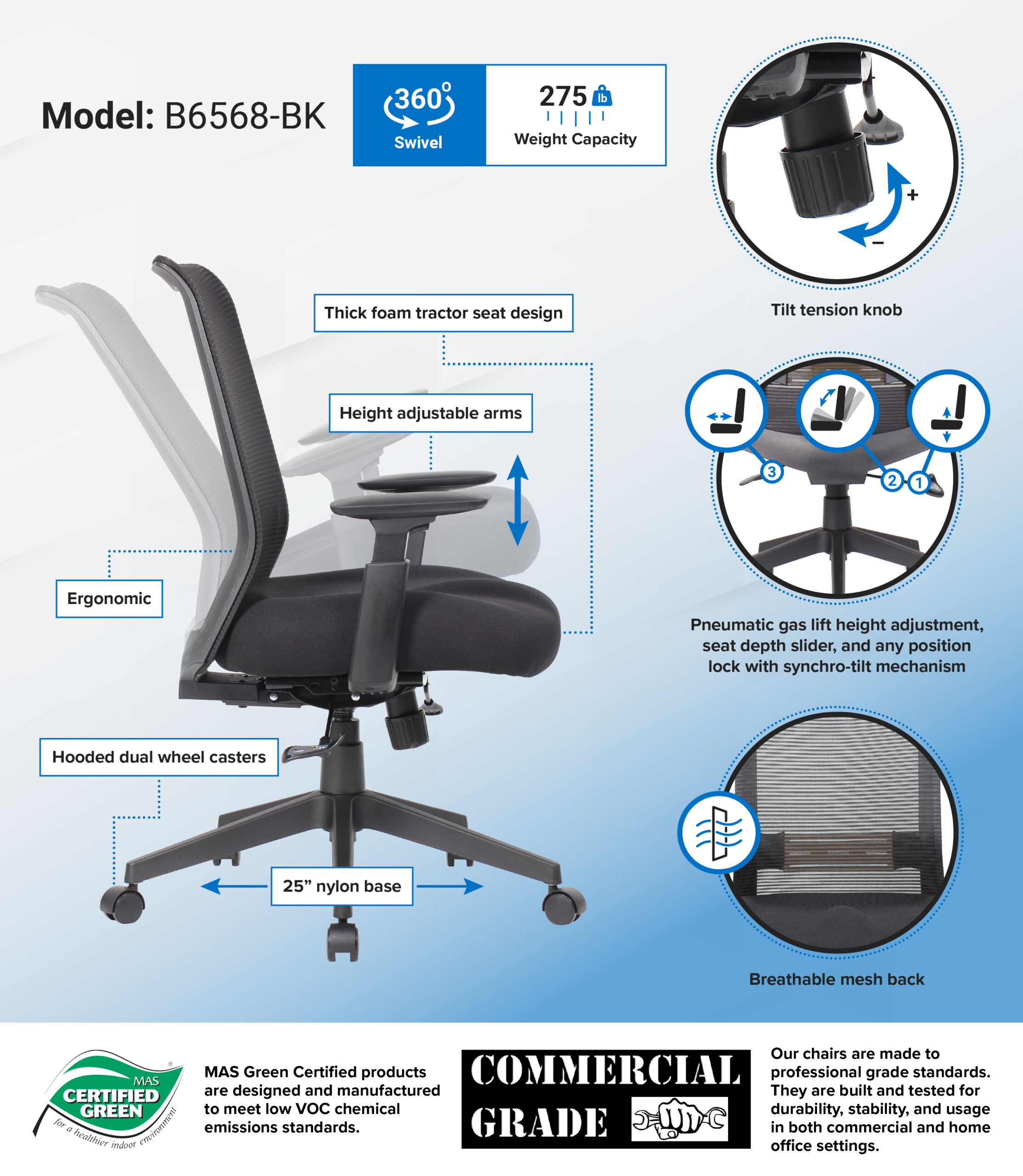 Boss Mesh Task Chair, Black - Image 7