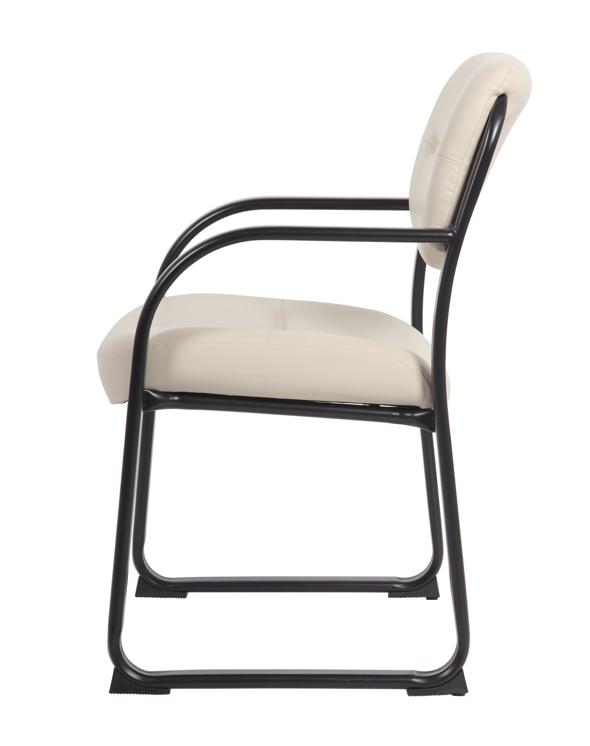 Boss Leather Sled Base Side Chair, Beige - Image 7