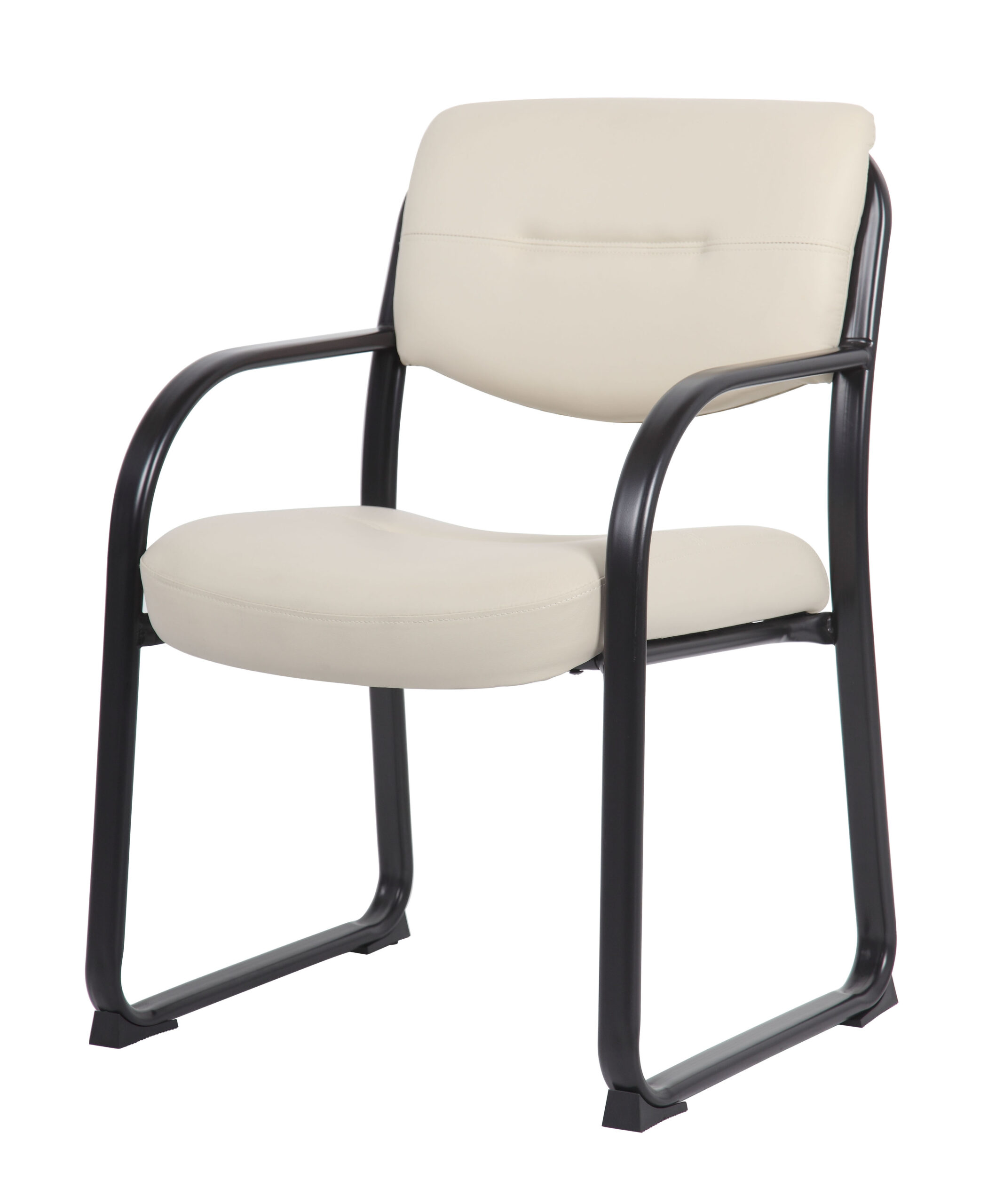 Boss Leather Sled Base Side Chair, Beige - Image 8