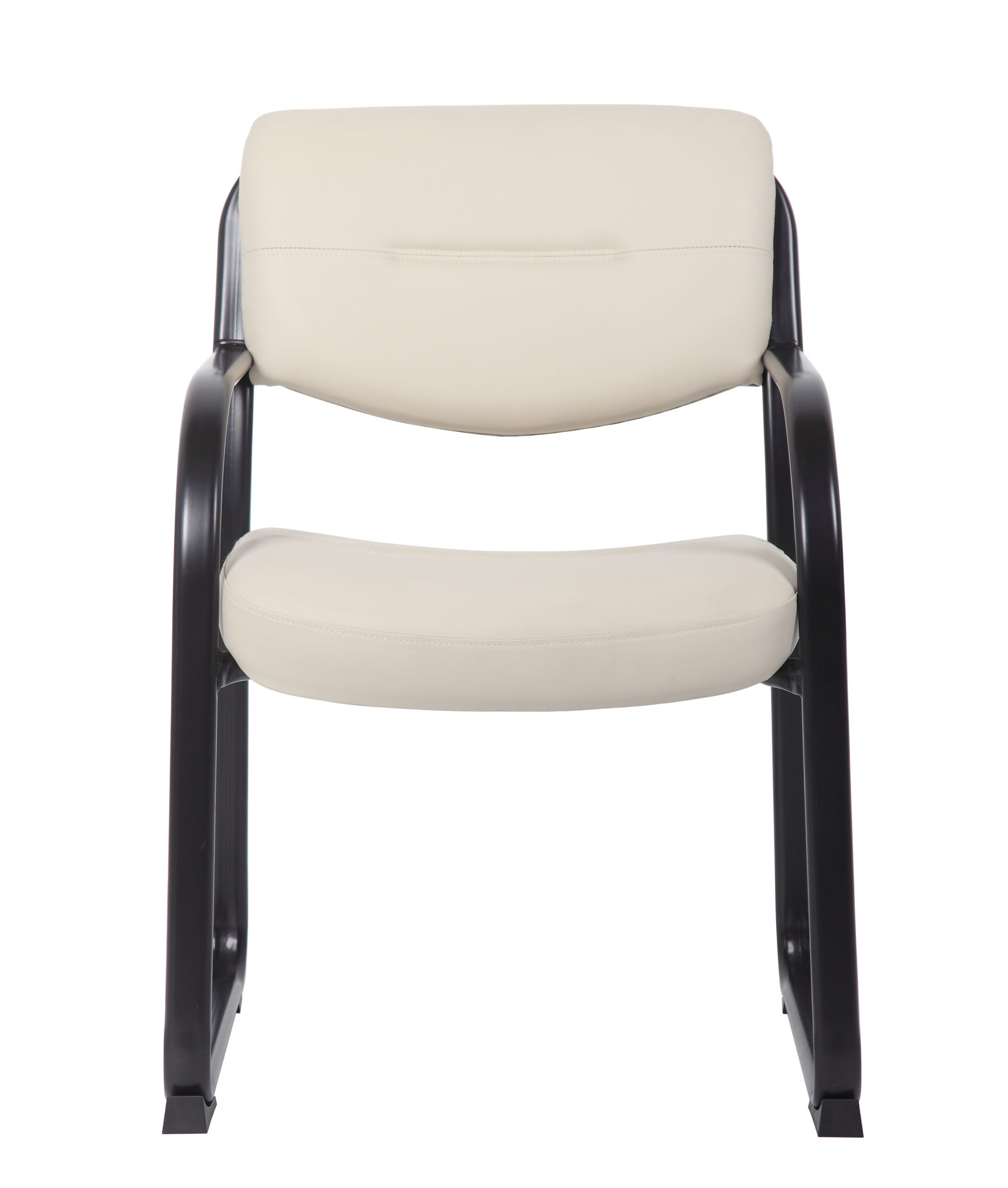 Boss Leather Sled Base Side Chair, Beige - Image 9