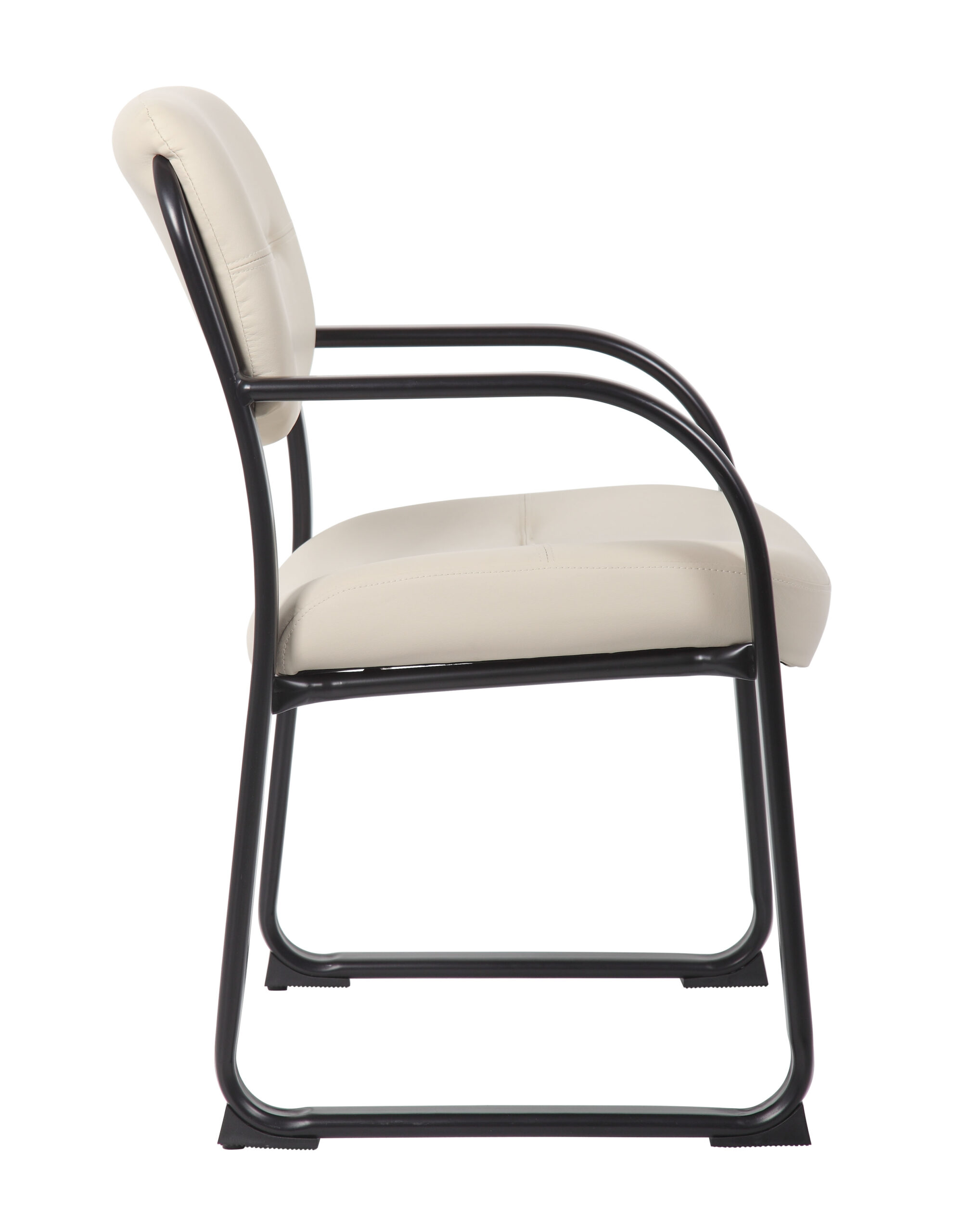 Boss Leather Sled Base Side Chair, Beige - Image 5