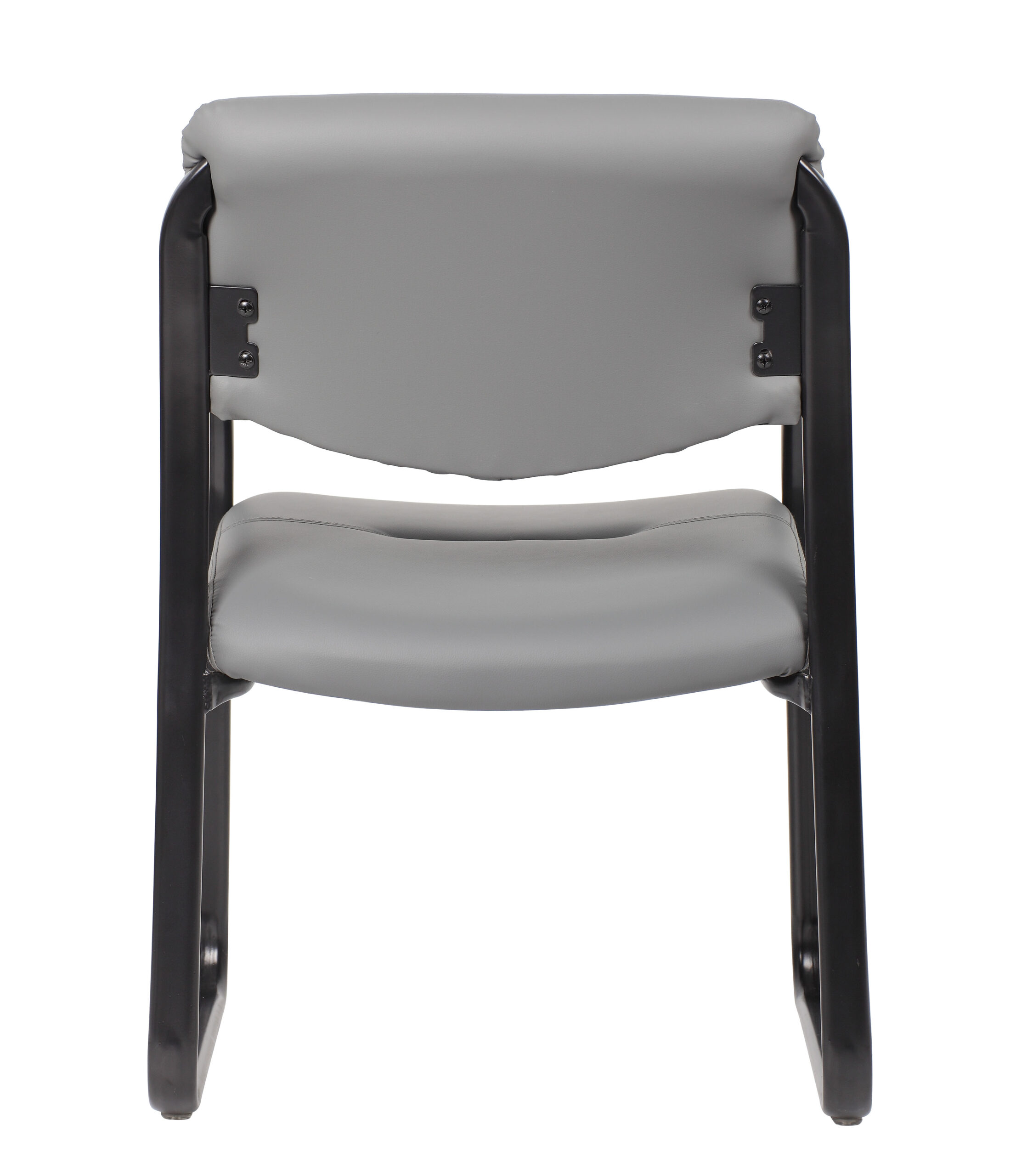 Boss Leather Sled Base Side Chair, Grey - Image 5