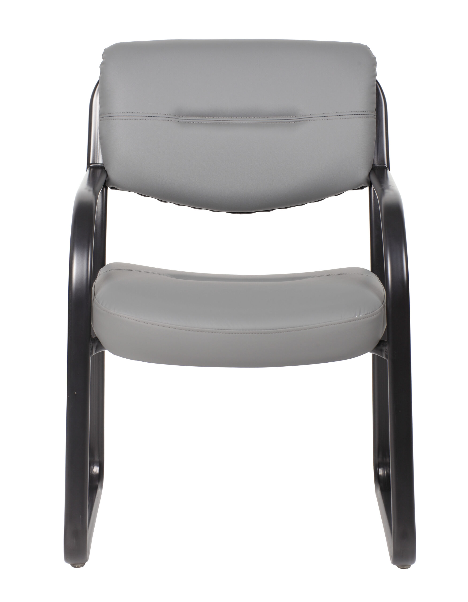 Boss Leather Sled Base Side Chair, Grey - Image 7