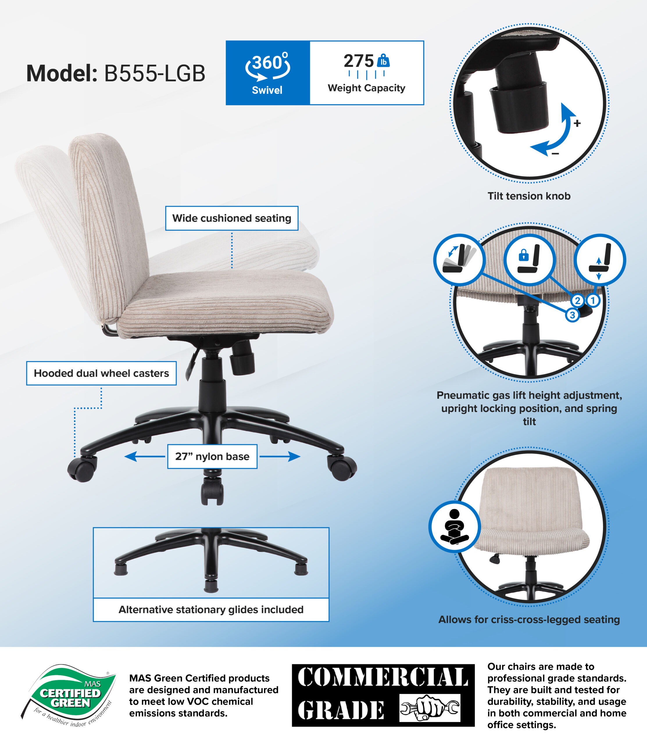 Boss Criss Cross Chair, Beige - Image 8