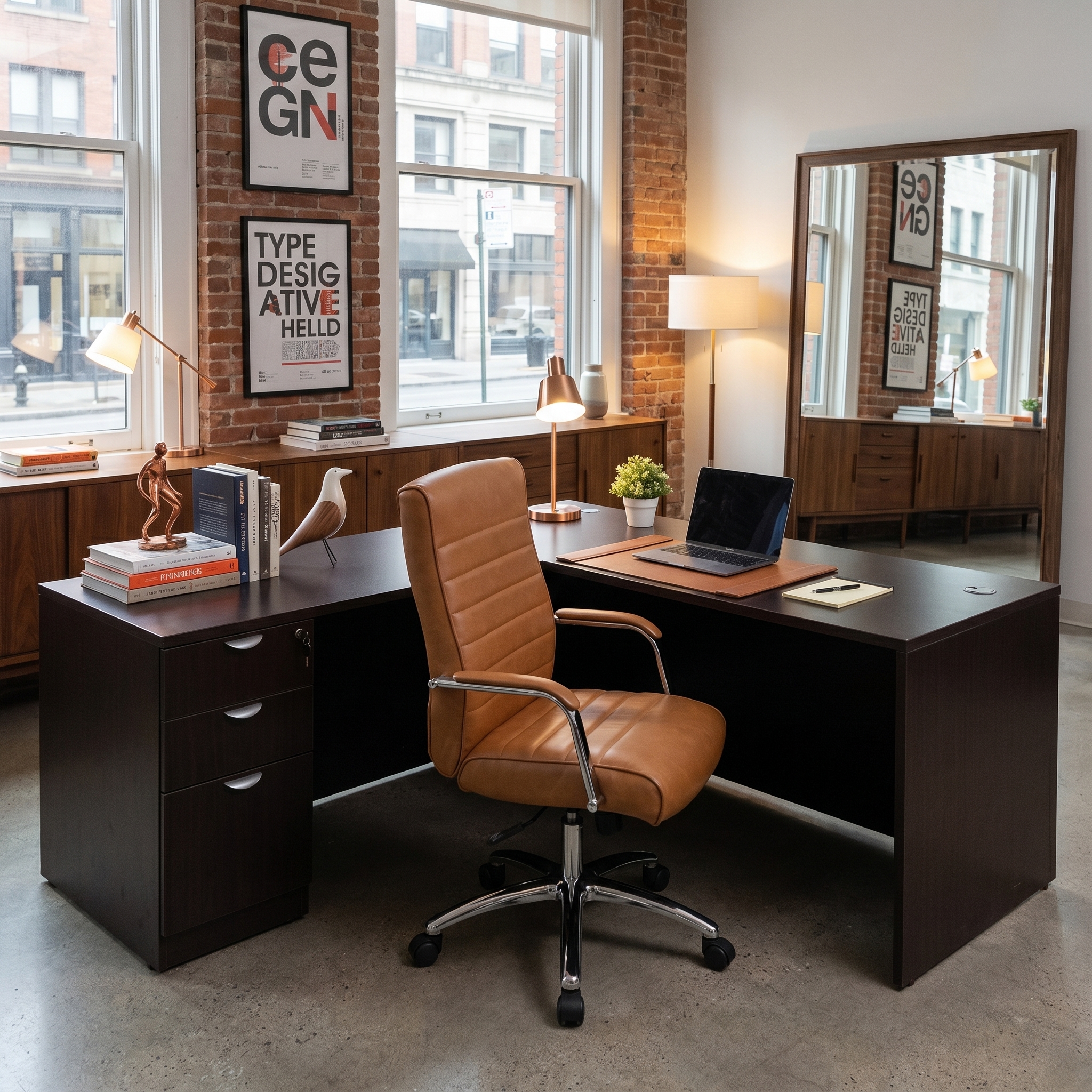 Boss Modern Executive Conference Chair-Ribbed, Caramel - Image 9