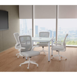 Boss 36" Square table and chairs, White