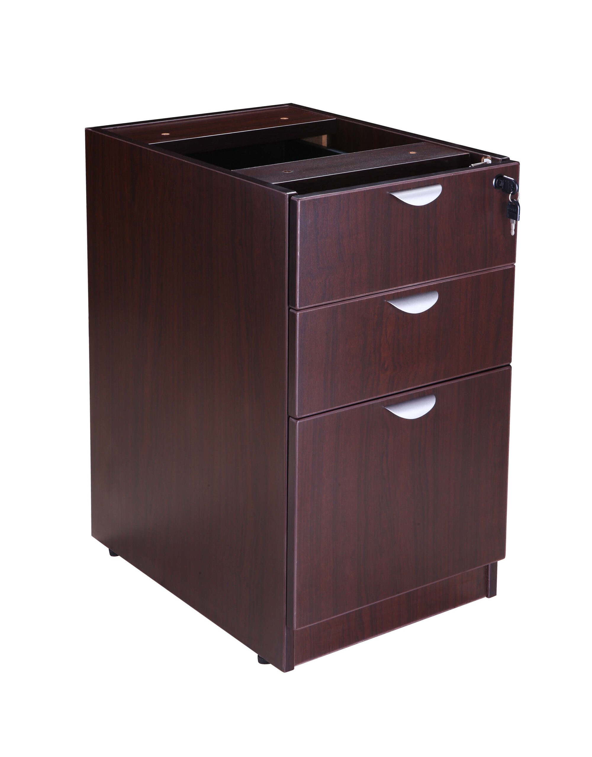 Boss 48" x 24" Desk w/ Box/Box/File Pedestal, Mocha - Image 4