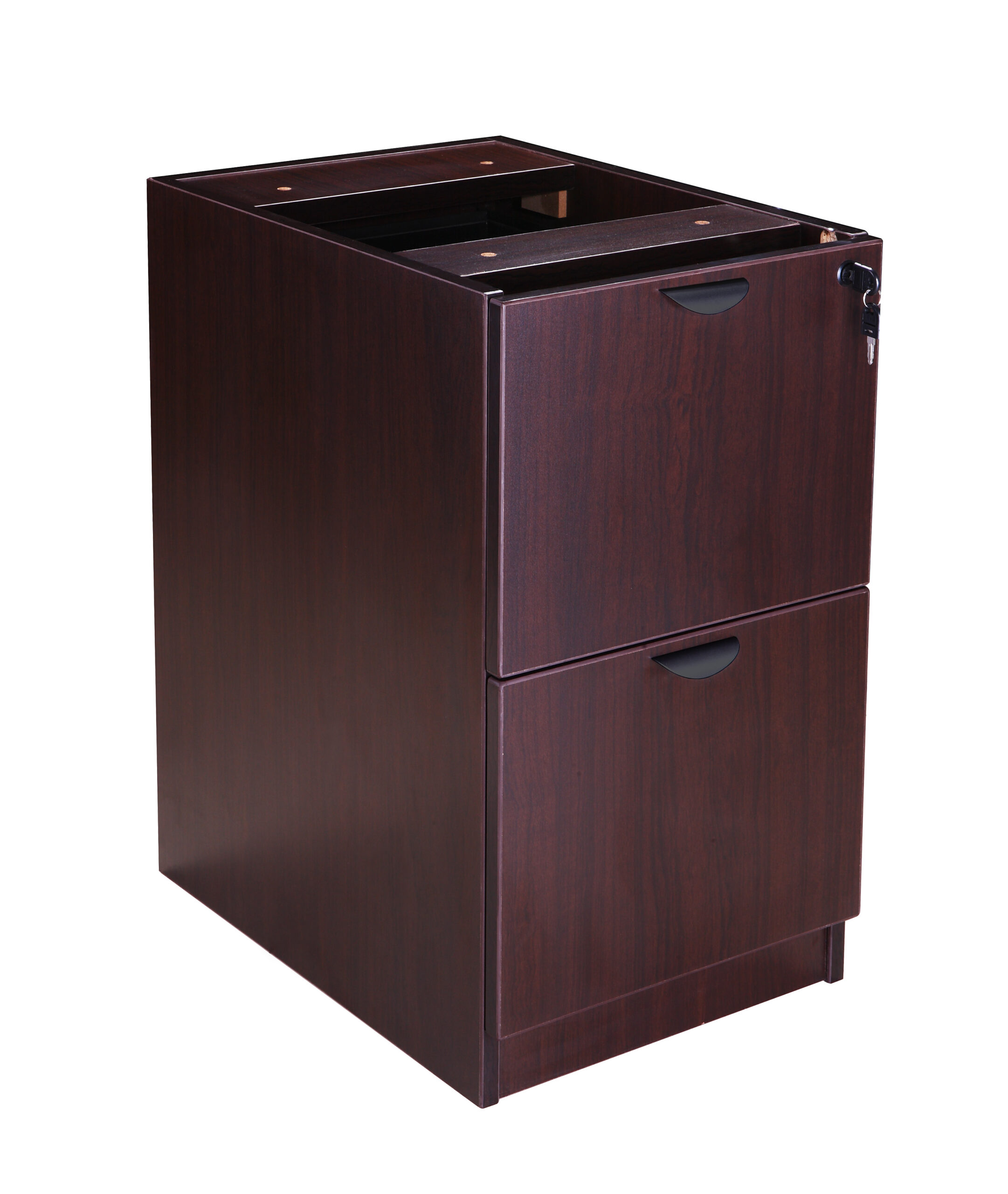 Boss 66" x 30" Desk w/ Box/Box/File Pedestal and File/File Pedestal, Mahogany - Image 3