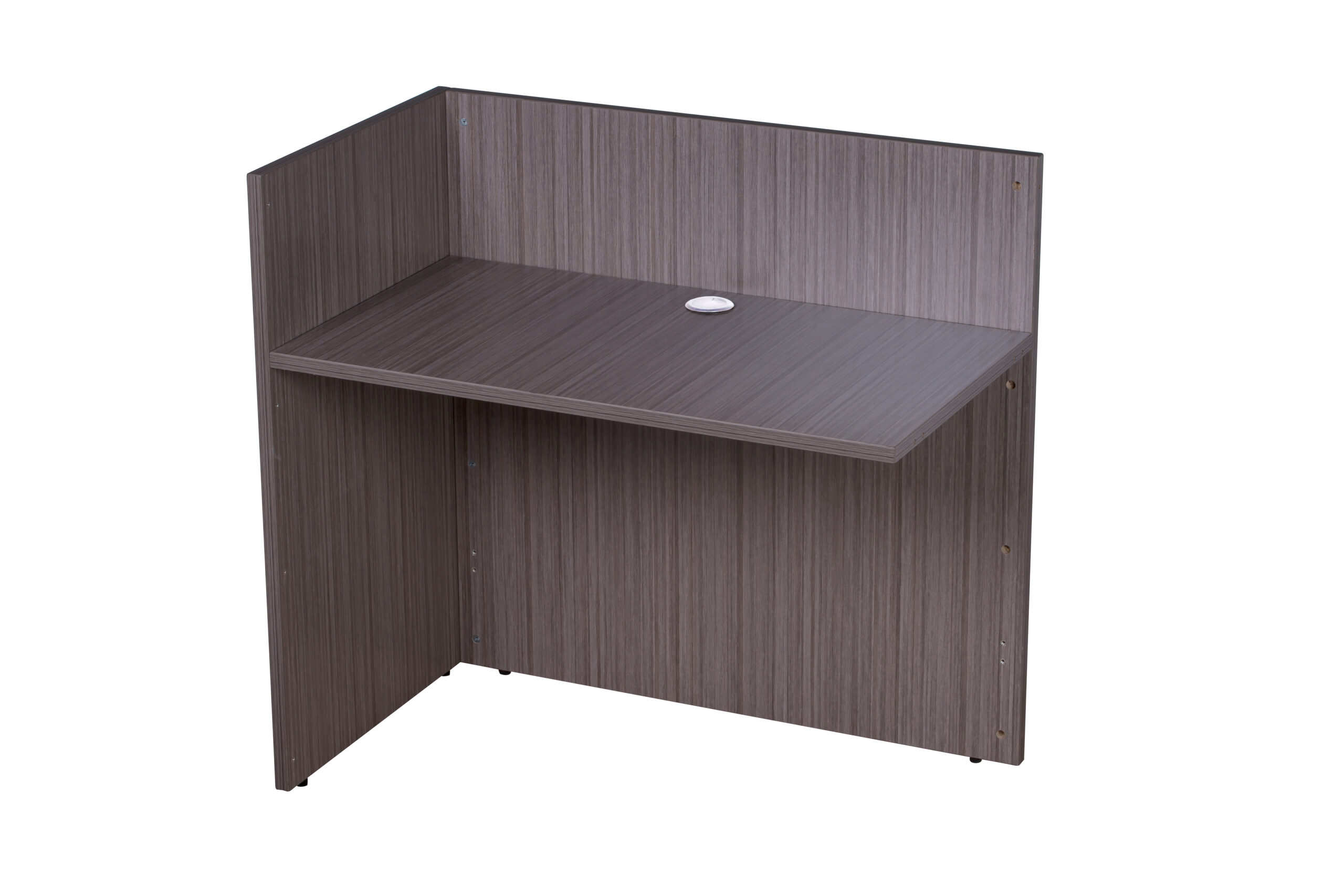 Boss 71" Frosted Reception Desk with Reversible Return, Driftwood - Image 5
