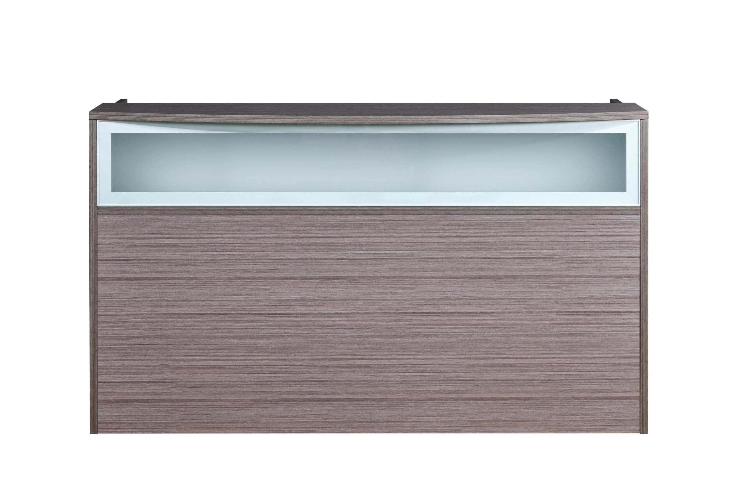 Boss 71" Frosted Reception Desk with Reversible Return, Driftwood - Image 4