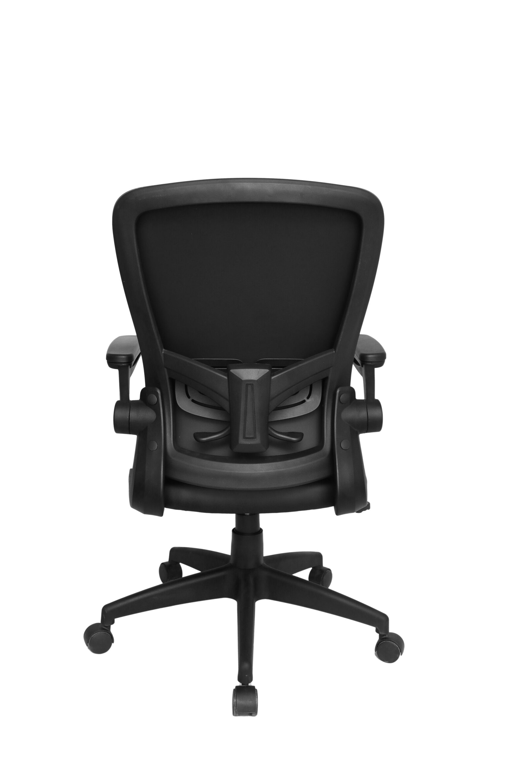 Boss Black Antimicrobial Vinyl Flip Arm, Task Chair, Black Frame - Image 5