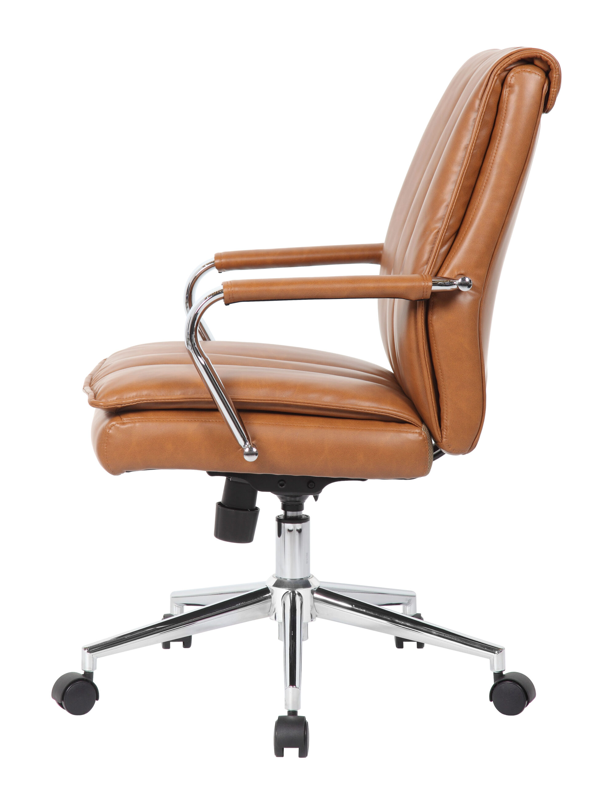 Boss, Charlotte, Pillow Top Task Chair with Fixed Chrome Arms, Caramel - Image 2