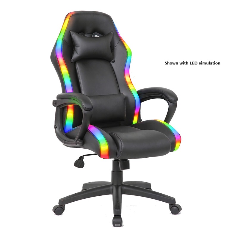 Boss LED High Back Gaming Chair, Black