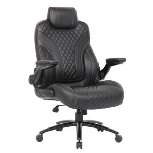 Boss Big Bentley Hinged Arm Executive Chair With Synchro-Tilt, 400 lb, Black