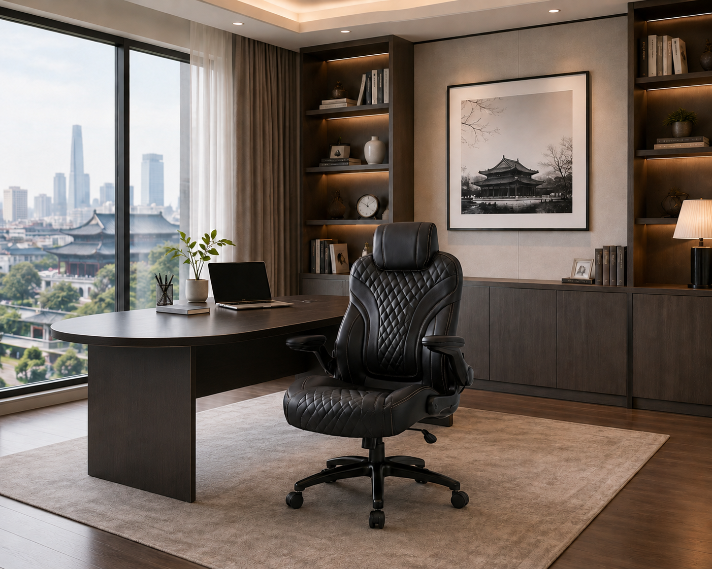 Boss Big Bentley Hinged Arm Executive Chair With Synchro-Tilt, 400 lb, Black - Image 7