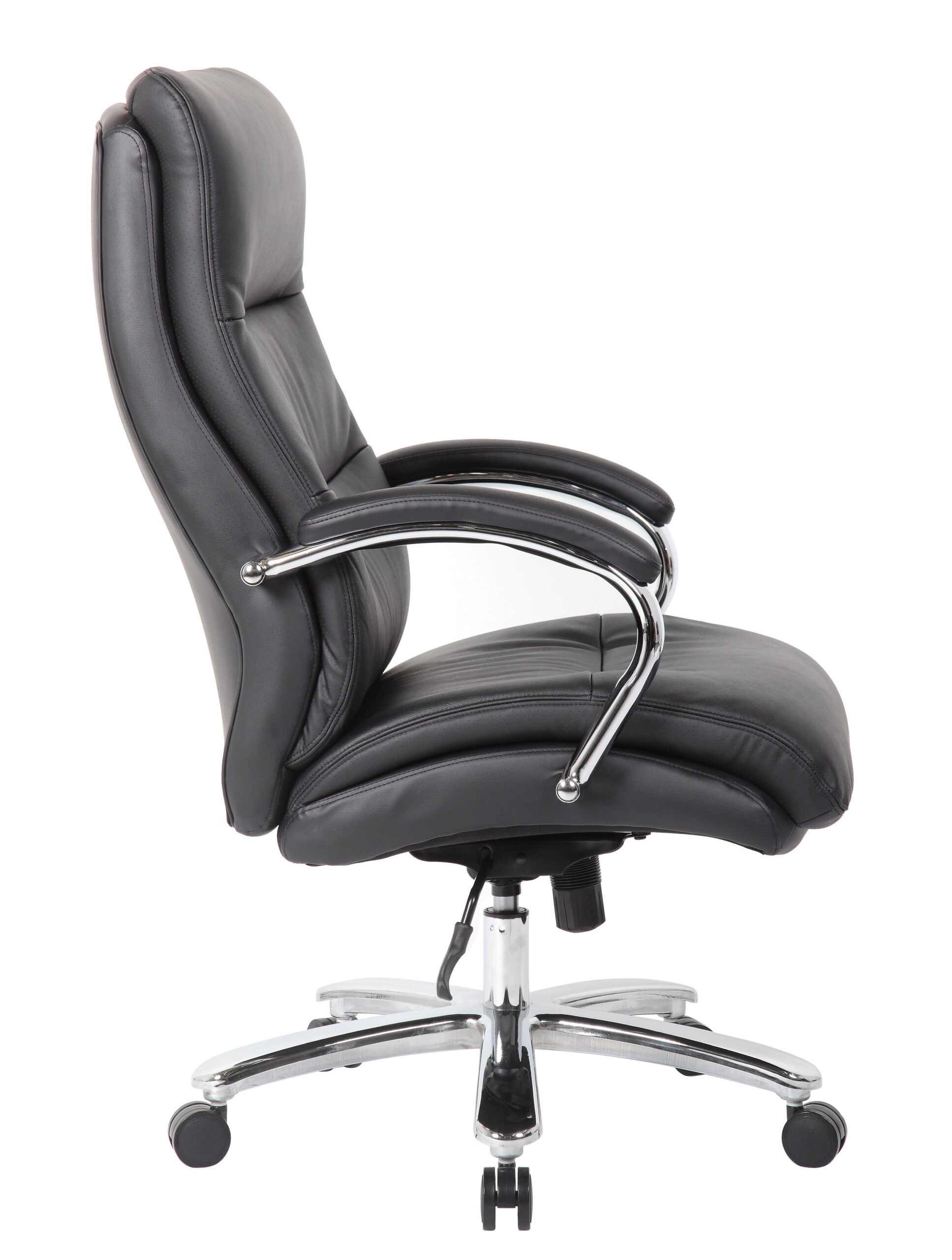 Boss Top Grain Leather 400 LB Executive Chair - Black - Image 4