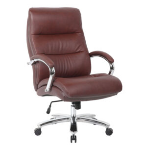 Boss Top Grain Leather 400 LB Executive Chair - Burgundy